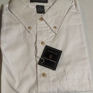 Men's Classic White shorts  sleeves Button Down Shirt.Size 16-16.5